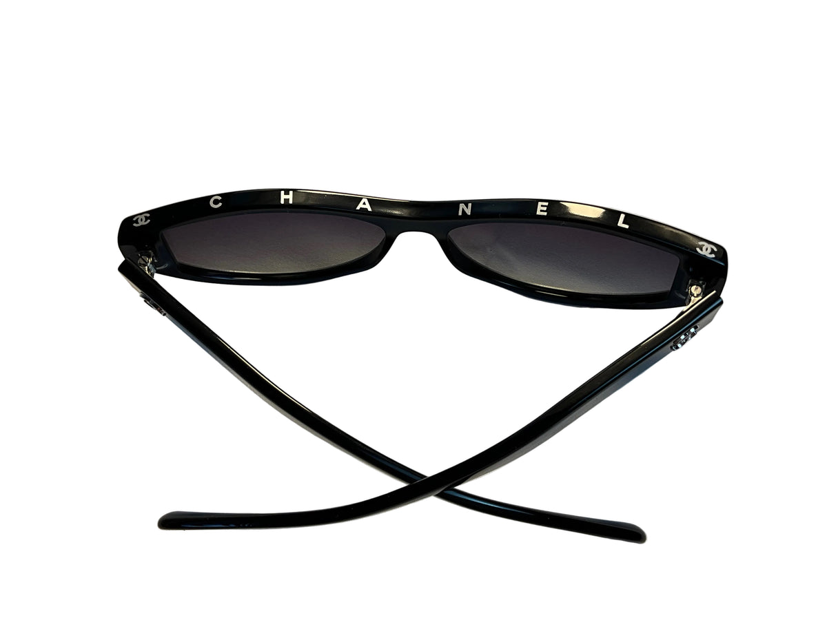 Chanel 2025 Acetate Oval Sunglasses 5415 Black ladies