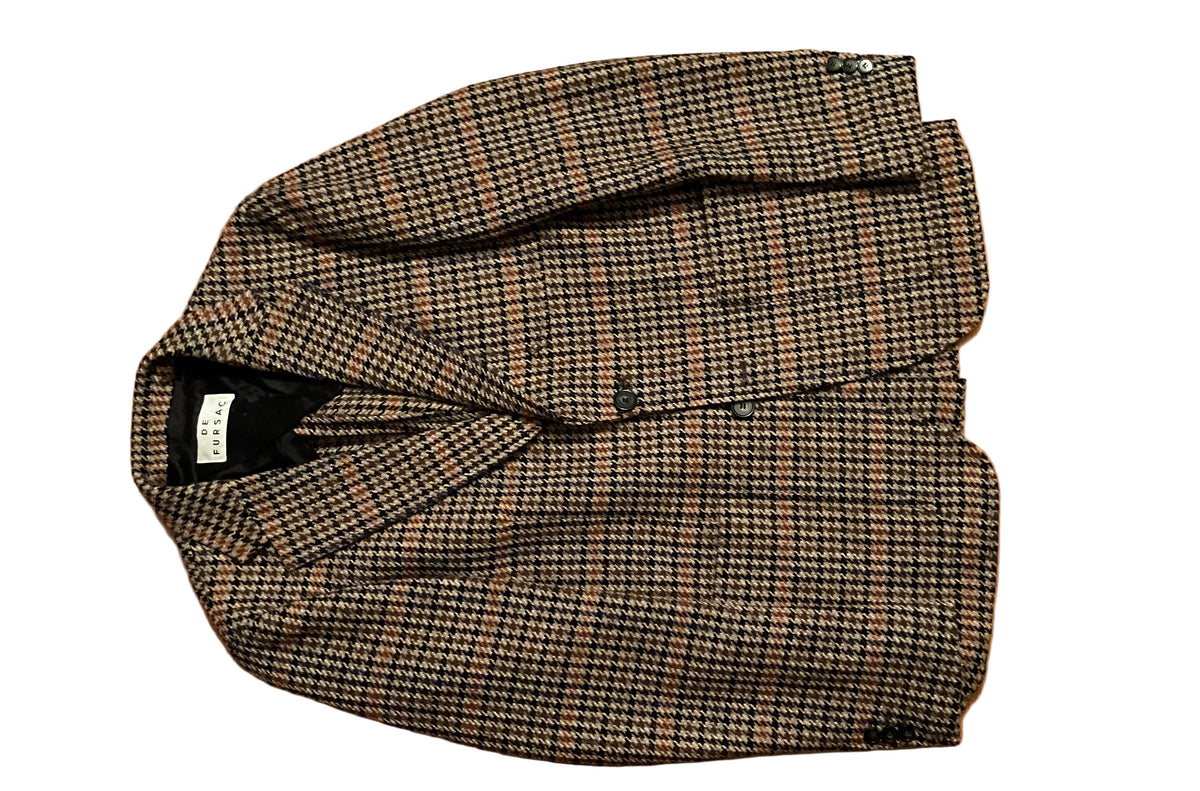 De Fursac houndstooth-pattern wool blazer jacket size 48 men