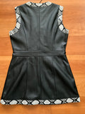 Gucci Black Faux Leather Sleeveless Jacket Vest Waistcoat Size XS I 38 ladies