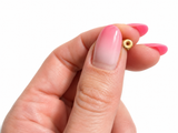 14K Gold Single Cubic Zirconia Stud Earring ladies