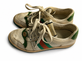 Gucci Screener Web Sneakers Trainers in Leather size 38 1/2 ladies