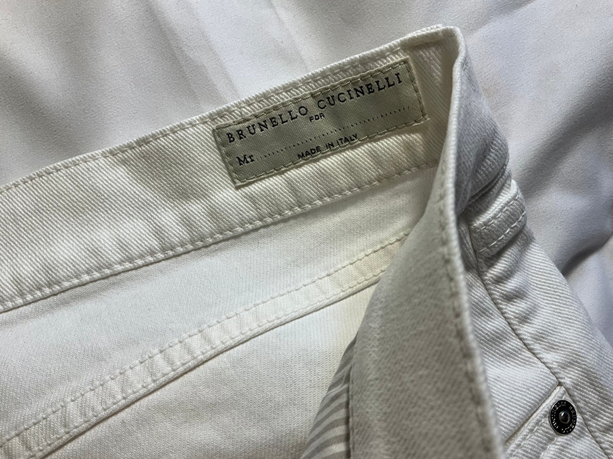 Brunello Cucinelli Men’s White Iconic Fit Straight-Leg Jeans – Size IT 48 men