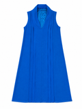 Silk chiffon blue pleated mini dress size 0 XXS ladies