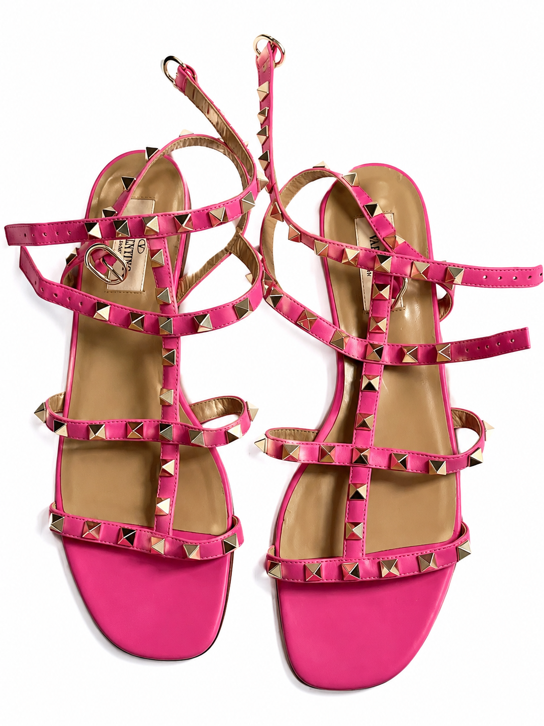 Valentino Garavani Rockstud Flat Gladiator Sandals – Size 39 ladies