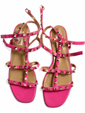 Valentino Garavani Rockstud Flat Gladiator Sandals – Size 39 ladies