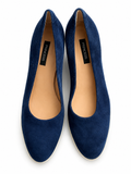 Princess Navy Blue Suede Wedge Shoes size 38.5 ladies