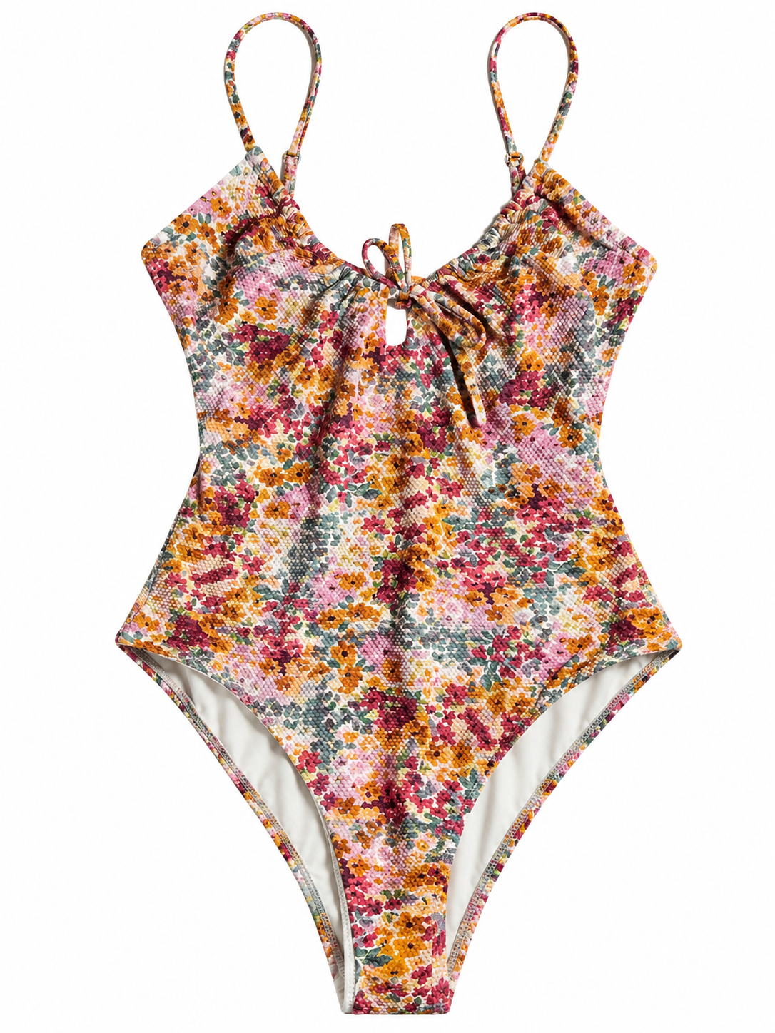 Rhythm Floral Print Textured One-Piece Swimsuit – ladies