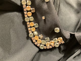 REDVALENTINO Black Crystals embellished collar dress size I 42 UK 10 US 6 ladies
