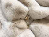 Franchetti Bond Ombretta Beige Faux Fur Coat – Size UK 12 L large ladies