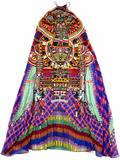 Camilla Frank Silk Rainbow Warrior sheer Overlay Dress size S small ladies