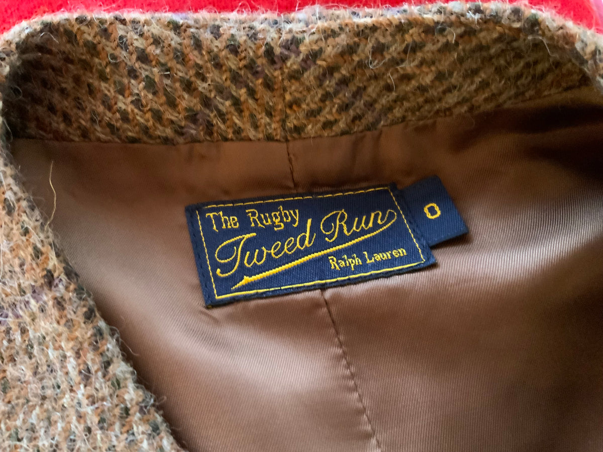 Rare Find Ralph Lauren Rugby Tweed Run Wool Alpaca Brown Best RARE Size 0 XXS ladies