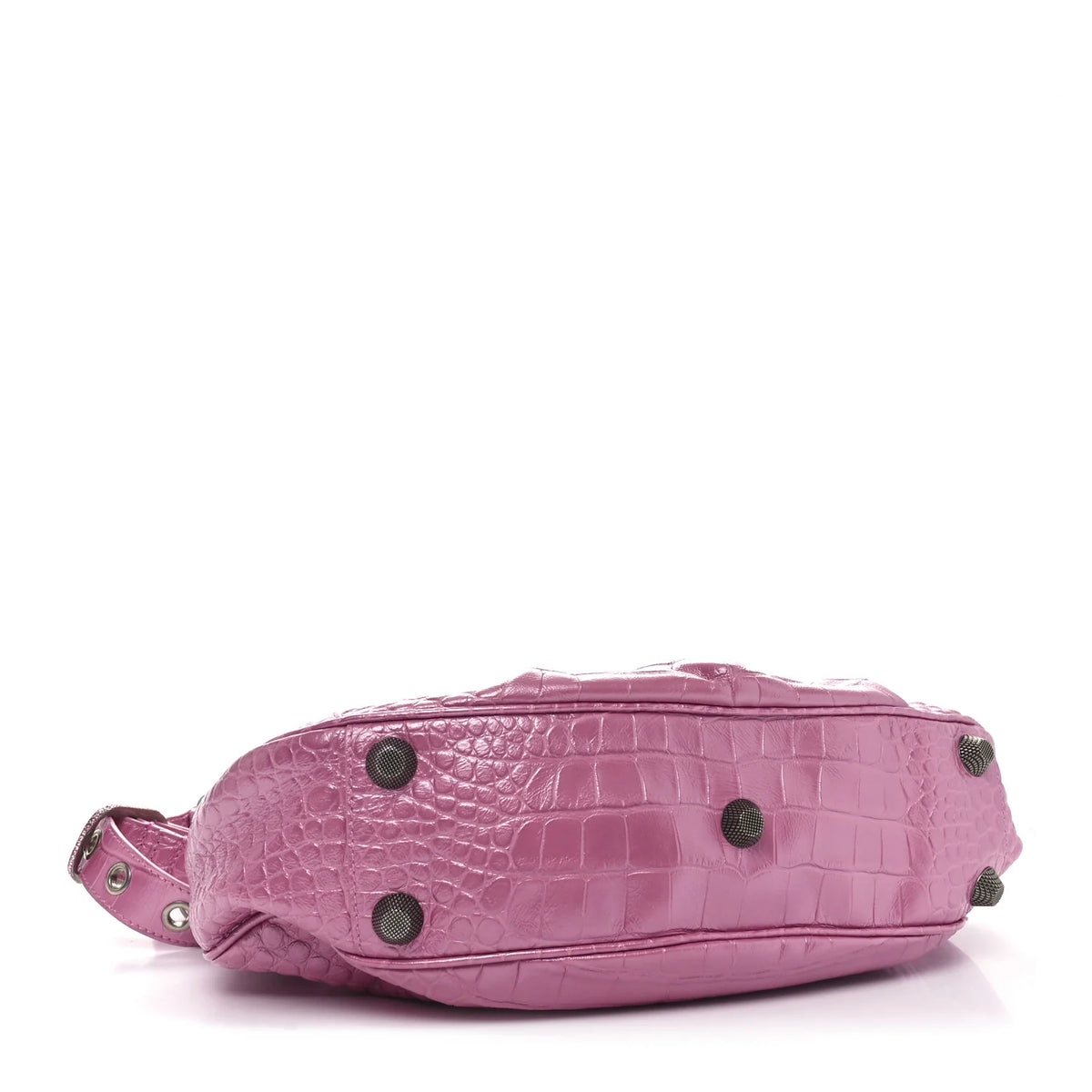 Balenciaga Metallic Extra Supple Calfskin Crystal Crocodile Embossed Small Le Cagole Shoulder Bag – Pink ladies