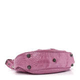 Balenciaga Metallic Extra Supple Calfskin Crystal Crocodile Embossed Small Le Cagole Shoulder Bag – Pink ladies