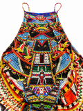 Camilla Frank Silk Rainbow Warrior sheer Overlay Dress size S small ladies