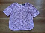 Goen J Pink Raschel Corded Lace BLOUSE SIZE UK 10 US 6 ladies