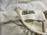 Miu Miu Ivory Gathered-Neck High-Low Blouse ladies