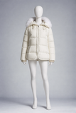 Moncler Down Feathers jacket LOCUSTELLE puffer in white size 3 ladies