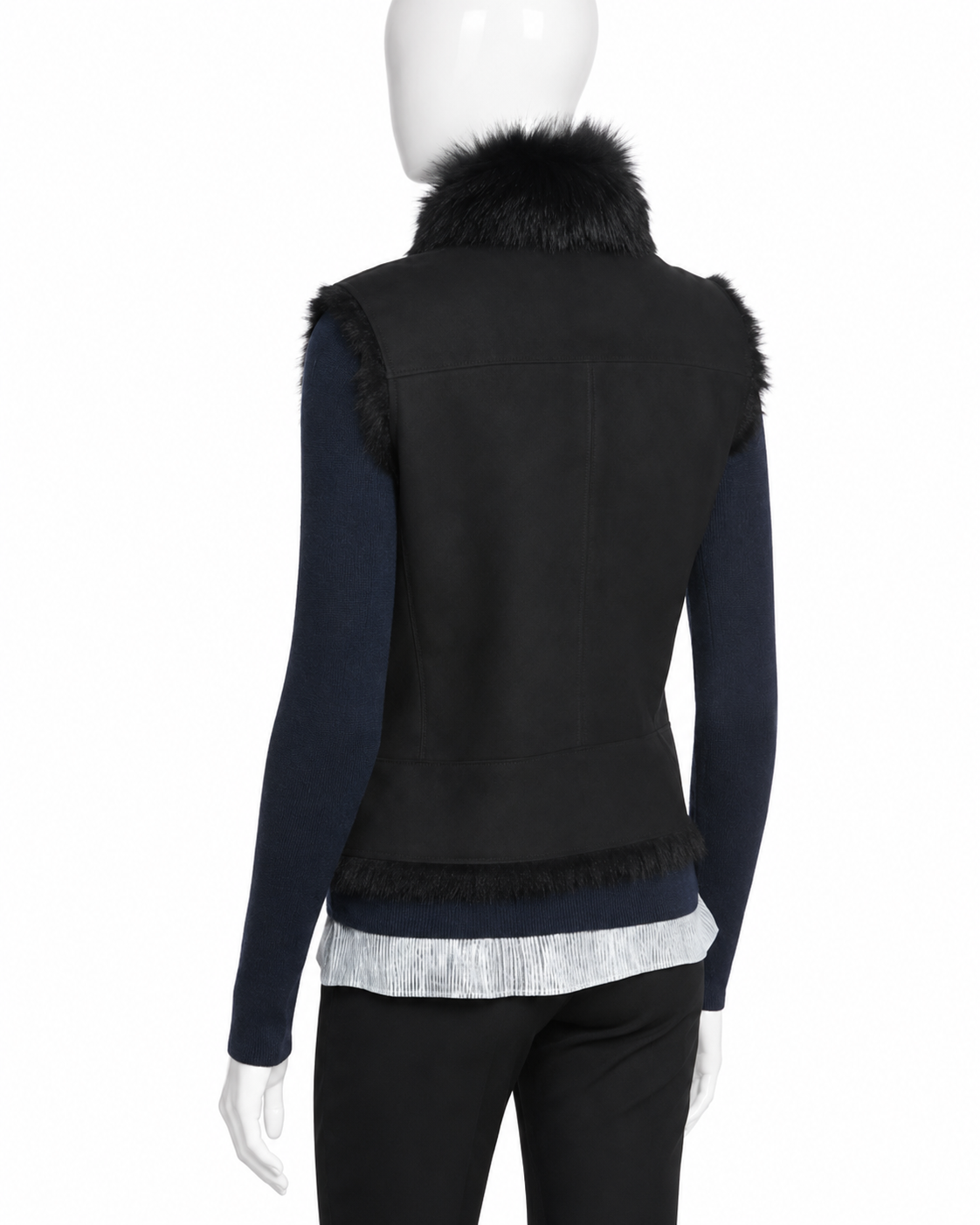 Joseph Lucy Toscana Black Shearling Gilet Vest – Size 38 ladies