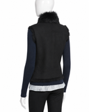 Joseph Lucy Toscana Black Shearling Gilet Vest – Size 38 ladies