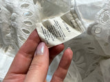 LoveShackFancy Luanne Crochet-Trimmed Embroidered Cotton Voile Top size M medium ladies