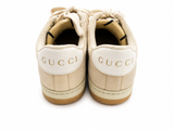 Gucci Calfskin Lame GG Monogram Web Womens Screener Sneakers Size 39 ladies