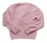 Max Mara Pink Cable Knit V neck Sweater Jumper Size M medium ladies