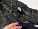 Zara Black Wide-Leg Linen Trousers – Size M ladies