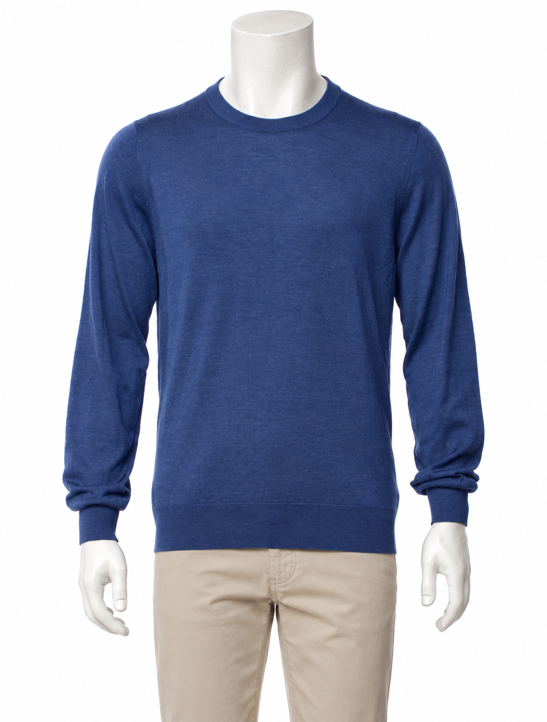 Brunello Cucinelli Blue Cashmere Silk Crewneck Jumper – IT 48 men