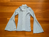 Safiyaa Cherine Ribbed-knit Turtleneck In Light Blue Jumper Sweater Size S ladies