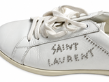 Saint Laurent Paris Men’s White Leather Studded Trainers – Size EU 43 men