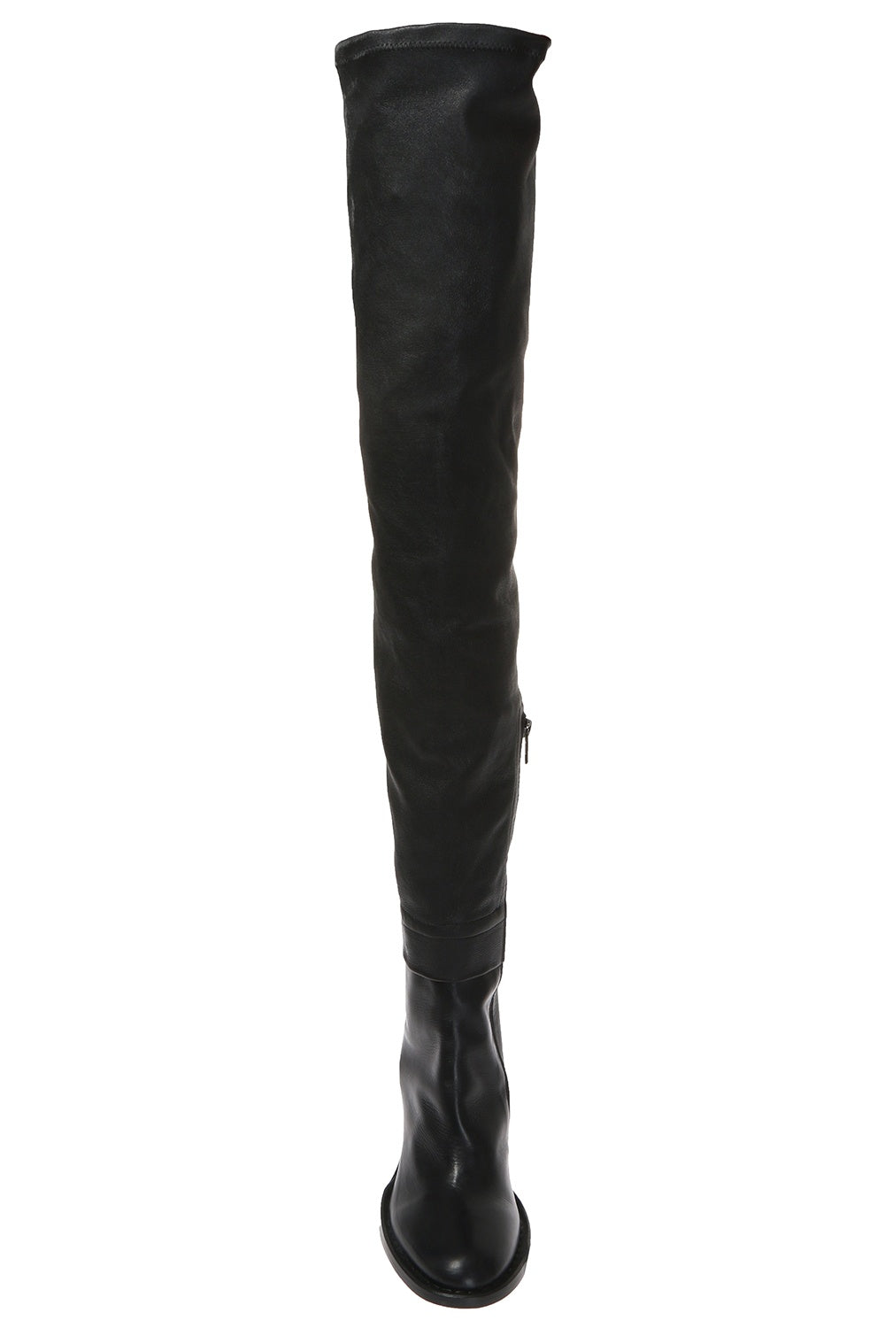ANN DEMEULEMEESTER BLACK HEELED OVER-THE-KNEE LEATHER BOOTS SIZE 39 US 9 UK 6 ladies