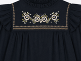 Bonpoint Navy Wool Cotton Embroidered Dress size 14 years children