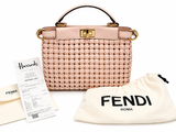 Fendi Nappa Woven Mini Peekaboo Iconic Satchel – Rosa Confetto Bag Handbag ladies