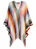 Missoni Milano Multicolour Open-Knit Fringe Poncho – One Size ladies
