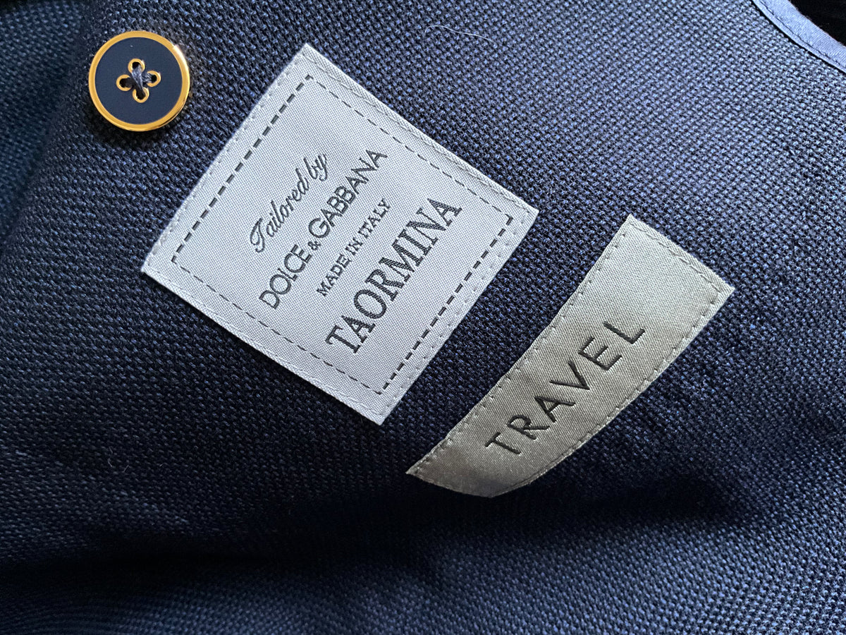 Dolce & Gabbana Men's Blue Taormina Unlined Light Wool Blazer With Double-Breasted Design Size I 48 Men