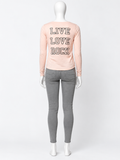 Zadig & Voltaire Live Love Rock Blush Pink Long Sleeve Top ladies