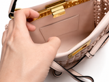 Fendi Nappa Woven Mini Peekaboo Iconic Satchel – Rosa Confetto Bag Handbag ladies