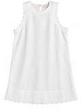 M&S White Linen-Blend Scalloped Mini Dress ladies
