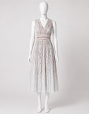 Missoni 2026 Striped Metallic Pleated Midi Dress – IT 44 ladies