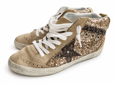 Golden Goose Midstar Gold Glitter & Suede Trainers – EU 36 ladies