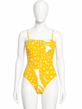 ERES Pineapple-Print Square-Neck Swimsuit – Yellow & White – Medium ladies