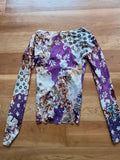 Etro Paisley Print V-Neck Sheer Blouse Top Size I 38 UK 6 US 2 XS ladies