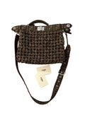 Fendi Fabric Jacquard FF 1974 Woven Knotted Peekaboo Iconic Satchel Tobacco Moro Medium Bag Handbag ladies