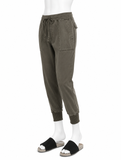 James Perse Mixed Media Army Green Pigment Trousers size 2 M medium ladies