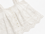 LoveShackFancy Luanne Crochet-Trimmed Embroidered Cotton Voile Top size M medium ladies