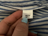 PDN London Blue & White Linen & Cotton Stripe Shirt Dress Size 36 UK 8 ladies