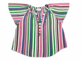 Xirena Striped Linen Blend Flutter Sleeve Blouse – Size S ladies