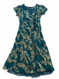 Ermanno Scervino Green Silk Floral Dress Size I 42 UK 10 US 6 S small ladies