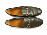 GUCCI Calfskin Womens Jordaan Loafers Luscious Green Size 38 1/2 ladies