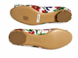 Salvatore Ferragamo Floral Print Leather Avola Bow Ballet Flats Size 8C 38 ladies